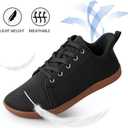 Non Slip Work Shoes for Women Wide Toe Box Food Service Shoes for Chef Kitchen, Restaurant, Hospital Black Slip Resistant Walking Zero Drop Sneakers 5w - 11w