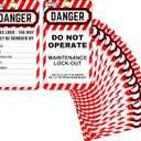 40-Pack Lockout Tagout Tags, 3 x 5.5-inch, OSHA Compliant Lock Out Tags (Red)