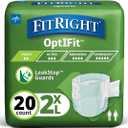 FitRight Extra+ Adult Diapers, Disposable Incontinence Briefs, Leak-Proof Diaper, Absorbent Briefs for Men and Women, Maximum Protection, 2XL, 60 70 in, 20 Briefs per Bag