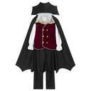 DNQCOS Boys Kids Vampire Halloween Costume Gothic Classic Cosplay Dress Up (Black, 4-6 Years)
