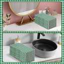 100 Pcs Green Gingham Napkins Disposable - Green and White Checkered Paper Napkins - Plaid Dinner Napkins for Birthday Picnic Wedding Golf Party Supplies