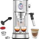 Gevi Espresso Expresso Machine 20 Bar with Auto Milk Frother, Professional Espresso Maker with Steam Wand, Compact Stainless Steel Cappuccino & Latte Machine, Gift for Coffee Lover, Home Baristas (Brushed Stainless Steel)