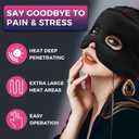 Moist Heat Sinus Pressure Relief Mask with 3 Heat Settings, Extra Large Face Heating Pad for Eyes, Sinusitis, Hormone Migraine, Tension Headache Relief Black