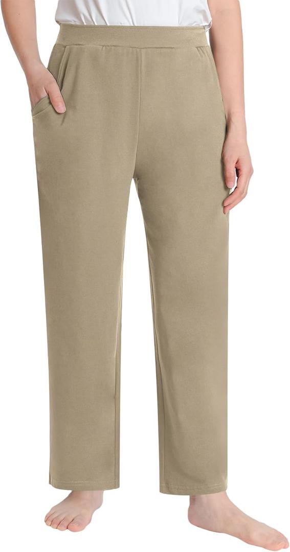 Women's Petite Cotton Lounge Pants Petite Length (Khaki), MP