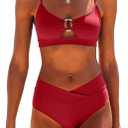 ANRABESS Women’s Triangle Bikini Sets O Ring Cut Out Two Piece Swimsuit Mid Rise Cute 2026 Summer Beach Cheeky Bathing Suits Size M
