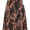 BTFBM Women's Summer Dress Sleeveless Spaghetti Strap Midi Dress Sexy Cowl Neck Floral Cocktail Dress Party Dresses (Brown, S)