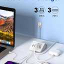 VHBW USB Charging Station, 6 Port 3USB-A and 3USB-C Charging Station for Multiple Devices, Multi USB Nightstand Charger Station with Phone Stand (ETL Listed, 6Ft Extension Cord, White)
