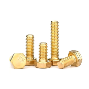 3pcs M8 X 25 mm Brass Hex Bolt Screws,Brass Hexagon Fine Thread Screw Bolts