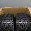 (2-Pack) 13x6.5-6 Flat Free Lawn Mower Tires & Wheels, 13x6.50-6 Solid Tires for Riding Mowers, Garden Tractors & Golf Carts, 3" Centered Hub with 3/4" & 5/8" Bearings Included