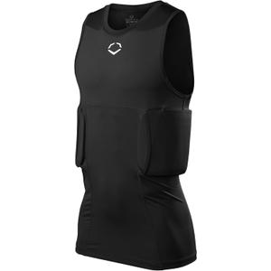 EvoShield Sleeveless Rib Shirt and Shields - Adult and Youth Sizes (Medium, Black)