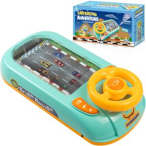 Musical Steering Wheel Toys for Boys 4-6: Toddler Simulated Driving Racing Car Game with Sound Ages 3+ Year Old, Interactive Educational Learning Race Truck for Kids Girls Birthday Gifts, Large
