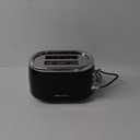 Mueller Retro Toaster 2 Slice with 7 Browning Levels and 3 Functions: Reheat, Defrost & Cancel, Stainless Steel Features, Removable Crumb Tray, Under Base Cord Storage, Black