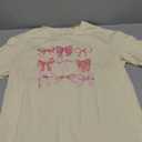 Womens Bow Shirt Coquette Aesthetic Shirt Trendy Pink Girly Tee Watercolor Pastel Bow Oversized Tops.Size Small