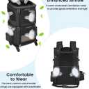HOVONO Double-Compartment Pet Carrier Backpack with Wheels for Small Cats and Dogs, Cat Rolling Carrier for 2 Cats, Perfect for Traveling/Taking a Walk/Trips to the Vet, Black