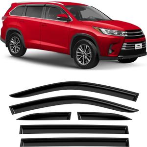 Voron Glass Tape-on Extra Durable Rain Guards for Toyota Highlander 2014-2019, Window Deflectors, Vent Window Visors, 6 Pieces - 100474