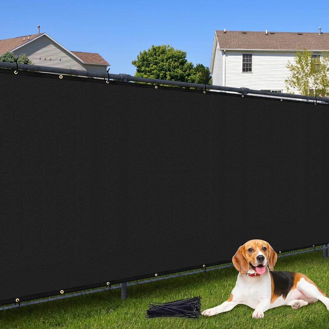 6ft x50ft Privacy Screen Fence 90% Blockage Heavy Duty Protective Covering Mesh Fencing for Outdoor Patio Pool Balcony Black
