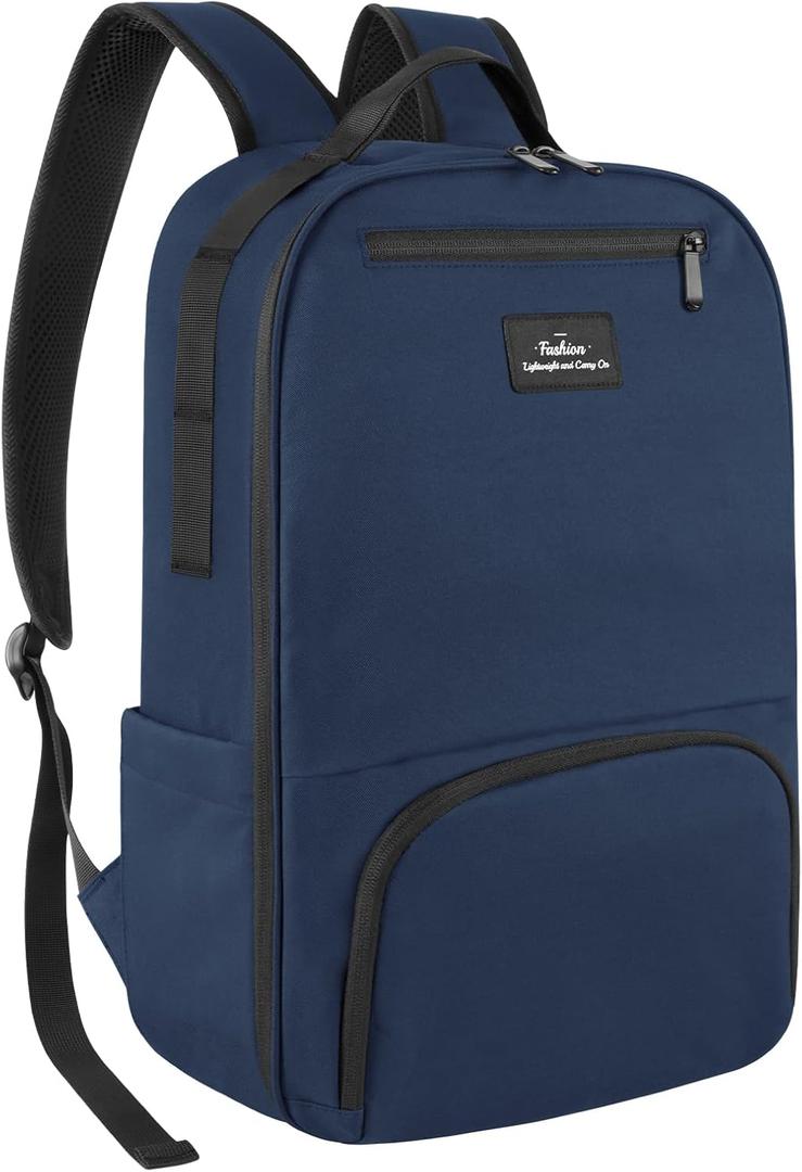 Laptop Backpack for Men, Mens Work Backpack, Bookbag for Men Women, Book Bag for School Teens, Travel Laptop Backpack Fits 15.6 Inch Notebook, Water Resistant Backpack with Luggage Strap (Navy)
