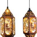 Go2garden 12.4" Outdoor Solar Lanterns Waterproof Garden Gifts Women, Moon Fairy Statue Solar Haning Lights for Patio, Yard Decorations, Mothers Day Gifts for Mom, Grandma(2Pack, Red Copper)
