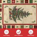 Artoid Mode Beige Xmas Tree Merry Christmas Door Mat, Winter Home Decor Low-Profile Non-Slip Washable Throw Rug for Kitchen Entryway Front Door Bedroom Bathroom 2x3 Feet