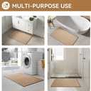 Bath Mat Bathroom Rugs Non Slip Washable, Soft Braided Ultra Thin Bath Mat, Super Absorbent Quick Dry Bath Rug Shower Mat, Rubber Backing, Fit Under Door Bathroom Floor Tub, Brown 20" x 31"