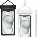 wellhouse Waterproof Phone Pouch, Waterproof Phone Case for iPhone 17 16 15 14 13 Pro Max XS Samsung, IPX8 3D Cellphone Dry Bag Beach Essentials (2 Pack - Duke Black & White7.0, 7 inch)