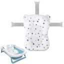 Colorlife Baby Bath Seat Support Net Infant Bathing Seat Support Mat, Adjustable Comfortable Non-Slip Three-Pointed Baby Shower Bathtub Sit Up Mesh for Newborn 0-12 Months-White Star(No Bathtub)