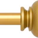 Standard Decorative Curtain Rods for window 30 to 55, 3/ 4 inch Adjustable Curtain Rods，Heavy Duty Drapery Rods, Gold
