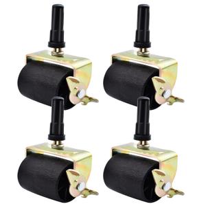 Bed Frame Wheels Casters with Locking, Bed Rollers with Brakes Stem and Socket Sleeve Insters for Bedframe Swivel Casters Replacement, Set of 4