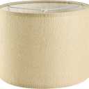GO&SO Natural Burlap Medium Drum Lamp Shades 13" Top x 13" Bottom x 10" High (Spider) Farmhouse Brown Lampshade for Table Lamp & Bedside Lamp - Handcrafted - Perfect for Rustic Dcor, LS004 (13*13*10 inch-1 Pack, Yellow)