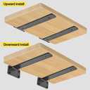 12 Pack - 12 inch Black Hidden L Shelf Bracket (1/5 Inch Thicked) Iron Floating Shelf Brackets Rustic Industrial Metal Brackets for Shelf Support