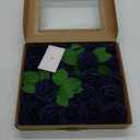 TINGE TIME Navy Blue Artificial Roses 25pcs Fake Flowers for DIY Wedding Bouquets, Centerpieces, Bridal Shower, Party Decorations,Baby Shower,Cake Decorations and Home Decorations