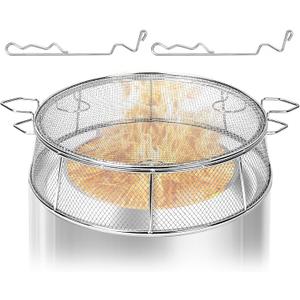 Fire Pit Spark Shield Cover for Solo Stove Bonfire 19.5",304 Stainless Steel Outdoor Spark Screen with Stand & 2 Guide Sticks,Fire Pit Lid & Cooking Accessories