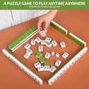 1.18"(30mm) Chinese Green Mahjong Set - 144 + 8 Numbered Tiles, Travel-Friendly with Accessories - Ideal for Family Gatherings and Game Nights ()