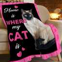 Cat Blanket Super Soft Warm Fluffy Flannel Siamese Cat Throw Blanket Cozy Fuzzy Plush Lovely Cute Pet Bedding Blanket Gift for Boys Girls Kids Teens Adults Couch Sofa 50"x40"