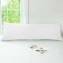 Body Pillowcases White - 100% Washed Microfiber Super Soft and Cozy Pillow Cases 1PCS with Envelope Closure 20x54 Inches