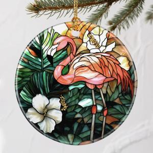 2 x Vibrant Flamingo Christmas Ornaments: Christmas Tree Ornaments & Holiday Decor  Perfect Holiday Presents & Gift Ideas for Friends, Coworker, Family, and Flamingo Lover