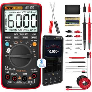 ANENG Bluetooth Multimeter Digital Tester Auto-ranging TRMS 6000 Counts Ohmmeter for AC/DC Voltage,Current,Resistance,Continuity,Capacitance,Diodes,Temperature Meansurement,Volt Meter for Automotive