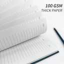 Lined Spiral Notebook A4 Large Black Journal 8.5" x 11"-4 Pack 7mm College Ruled Hardcover Notebooks 160 Pages 100GSM Thick Paper for Note Taking School Office Supplies
