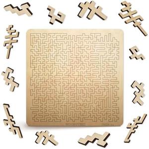 WOODSTERS Mind Bending Wooden Jigsaw Puzzle - Difficult Challenging Impossible Puzzles for Adults, Advanced Hard Jigsaw Puzzles - Aztec Labyrinth - 130 Pieces