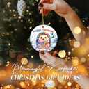2 x Hoggy Christmas Ornament 2025  Cute Hedgehog Christmas Tree Decoration with Holiday Lights & Scarf  Funny Animal Ceramic Keepsake, for Hedgehog Lovers, Family & Friends