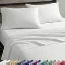 California Design Den King Sheet Set - Natural 100% Cotton Sateen Sheets King Size Set with Deep Pockets, Soft Sateen Weave, Breathable and Durable Bedding Ivory (Eggshell)