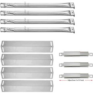 S9215A (4-Pack) S1512A (4-Pack) 16 1/2" Stainless Steel Heat Plate and Burner and Adjustable Carryover Tube Replacement Parts Kit for Charbroil 463211512, 463211513 Gas Grill Model