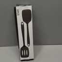 Coukre 2 Pack Silicone Spatula Set, High Heat Resistant, BPA Free Kitchen Spatula, Solid & Slotted Turner for Non-Stick Pans, Sauting, and Flipping (2, PureBlack)