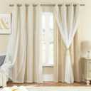 XiDi Beige Curtains Blackout for Bedroom Girls Room, 1 Panel