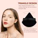 4 x Flytianmy 9Pcs Triangle Powder Puffs, Face Makeup Puff for Body Loose Powder Beauty Makeup Tool Black (1 Count (Pack of 9))