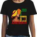 Juneteenth Shirts for Women 100% Cotton African American Freedom Black History June 19 1865 T-Shirt. (M)