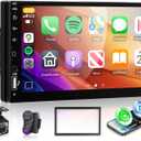 Orderich Single Din Car Stereo with Wireless Carplay Android Auto, 7 Inch Touch Screen Car Stereo 1 Din with Backup Camera Car Radio Support Mirror Link Bluetooth 5.0 FM USB EQ Steering Wheel Control