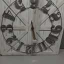 EMAX HOME Large Farmhouse Wall Clock – 24 Inch Square Rustic Wooden Clock with Decorative Reversible Wooden Sign, Perfect for Any Space and Ideal Gift