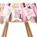 Cowgirl One High Chair Banner1st Birthday Highchair BannerCowgirl Theme Party Birthday DecorGirl Pink Farm Western First/1st Birthday Photo BackdropCake Smash Baby Shower