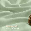 LAMIT Window Linen Curtains 30 Inch Length, Faux Linen Textured Light Filtering Drapes for Kitchen/Cafe, Rod Pocket Boho Neutral RV Curtains for Small Windows, 2 Panels, Light Green, 42 x 30 Inch